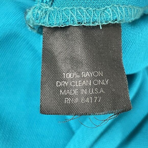 Diane Von Furstenberg Spaghetti Strap Slip Dress Women's 6 Teal Stretch Vintage - Picture 8 of 16